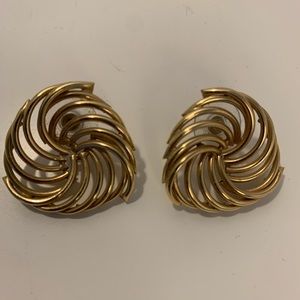 Swirl gold statement earrings